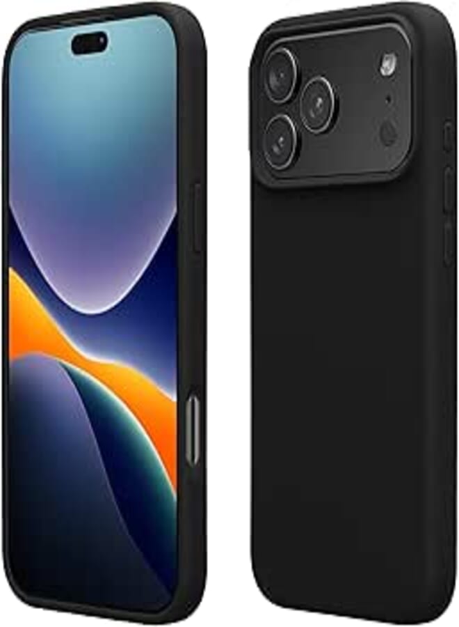 kwmobile Case Compatible with Apple iPhone 17 Pro Max Case - TPU Silicone Phone Cover with Soft Finish - Black